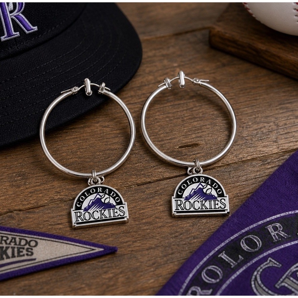 New Lot Of 5 Pair Colorado Rockies Earrings. MLB Officially Licensed. NWT